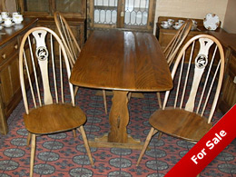 ercol table and 4 chairs